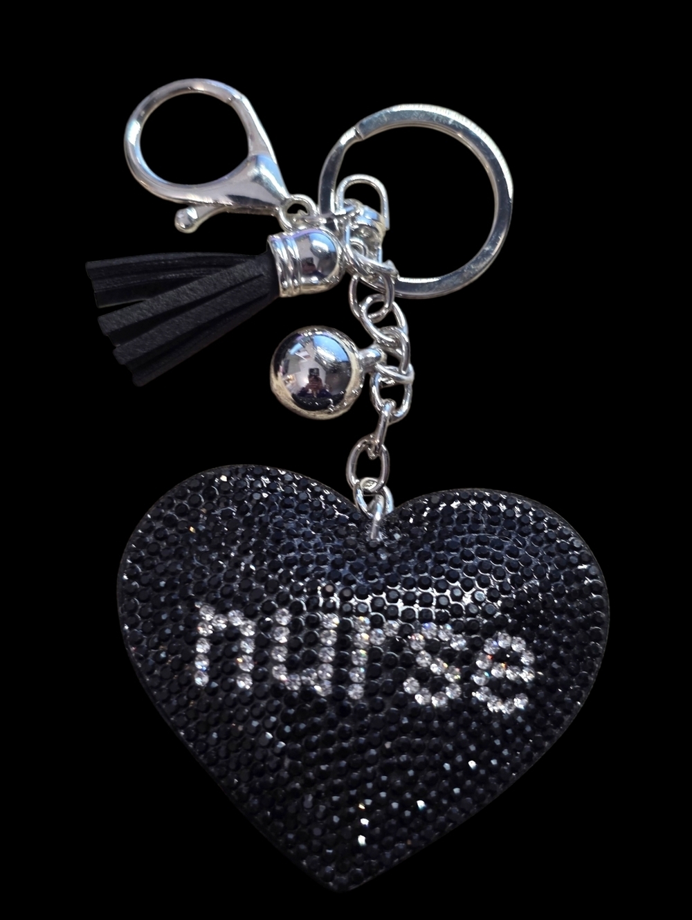 Nurse Heart Crystal Bag Charm Keychain